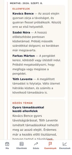 Mentett MI-versenyfelkészítő: rövid taktikai javaslat minden várható ellenfélhez, közös szempont és egy emlékeztető a verseny előttre.